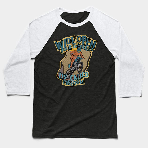 Motorcross Adventure Baseball T-Shirt by Stenau Artwerk